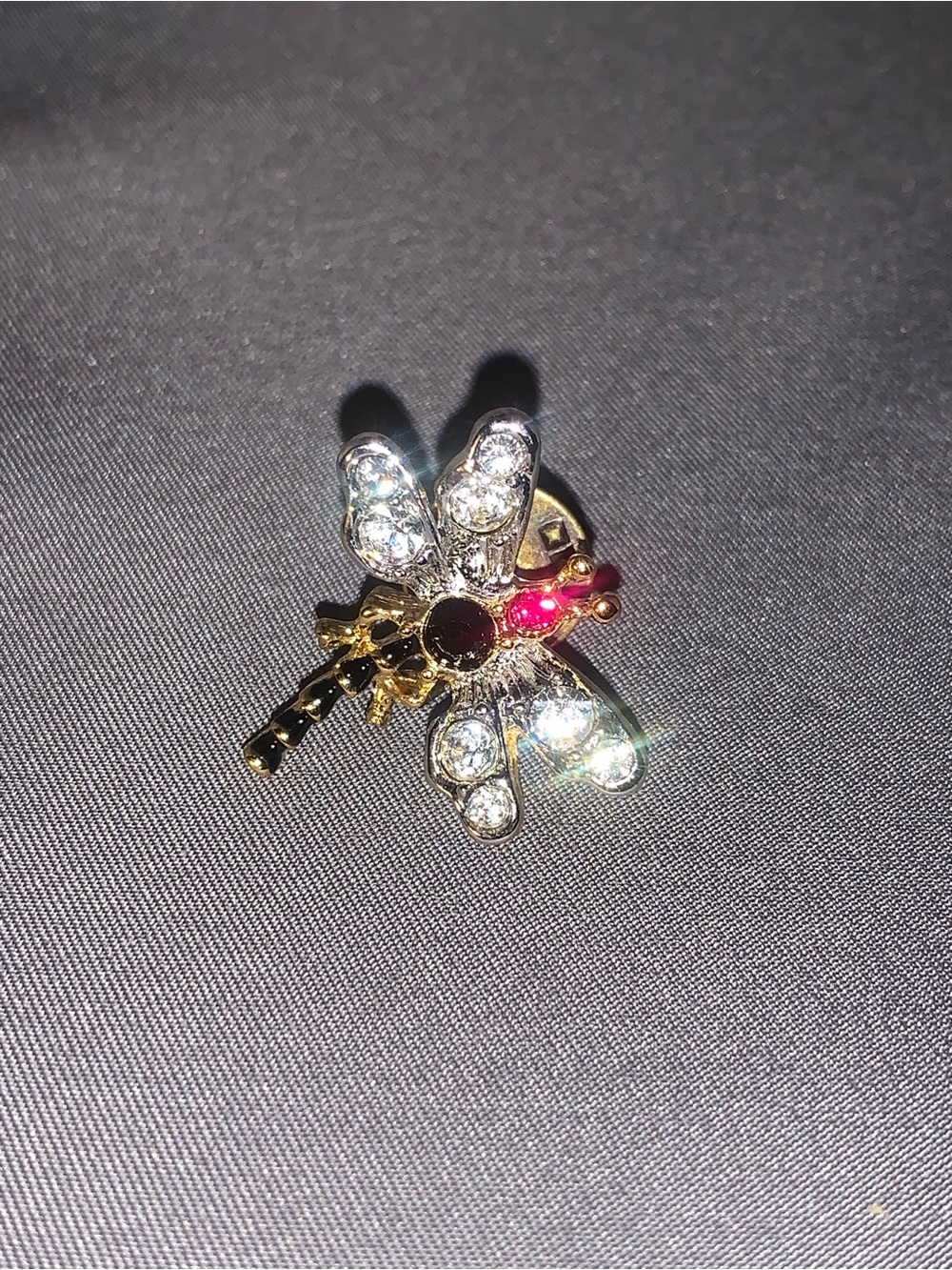 Vintage 1980s Jay Strongwater Swarovski Crystal Dragonfly Pin Brooch  PRISTINE